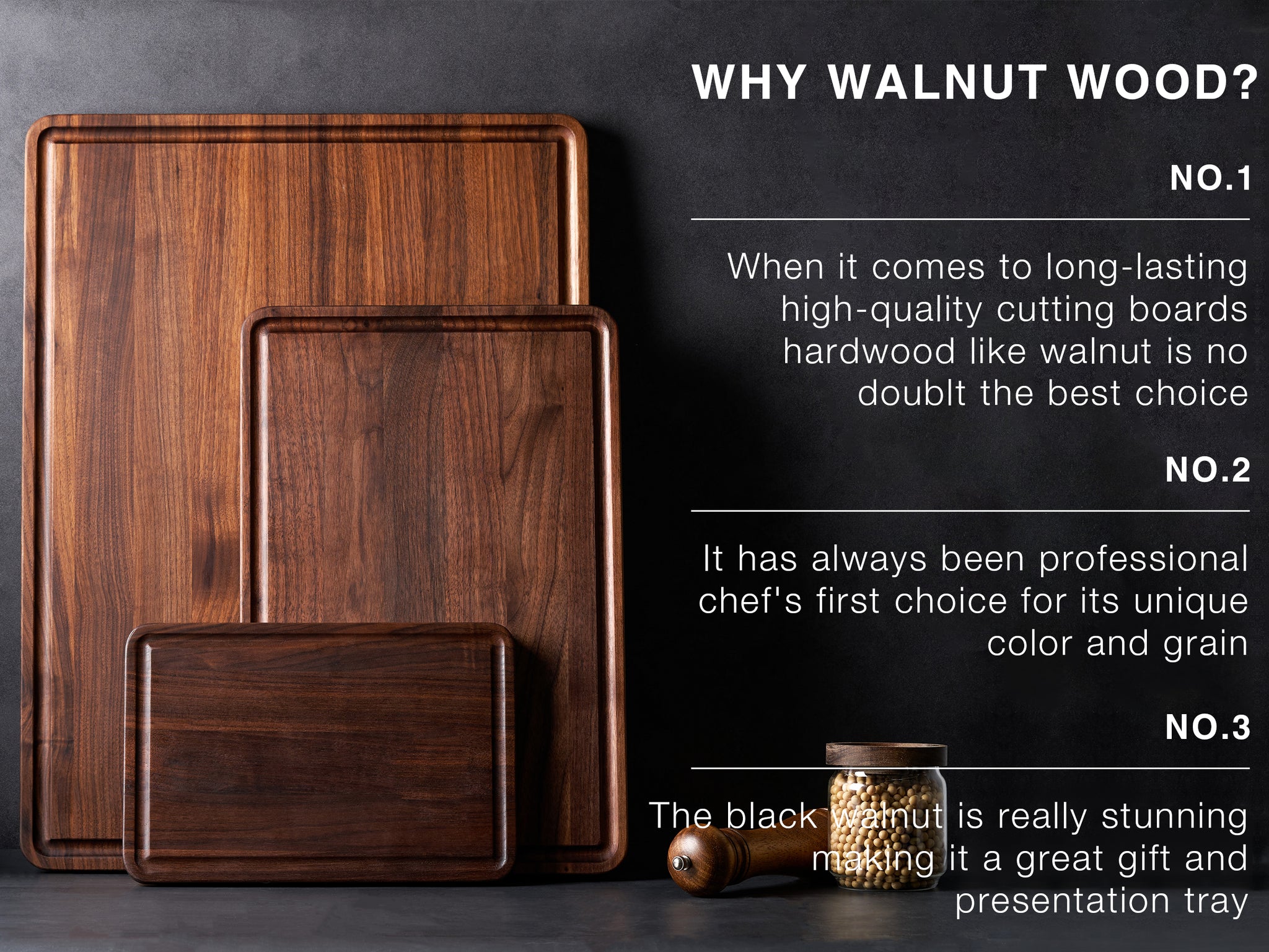 AZRHOM Small Walnut Wood Cutting Board for Kitchen Cheese